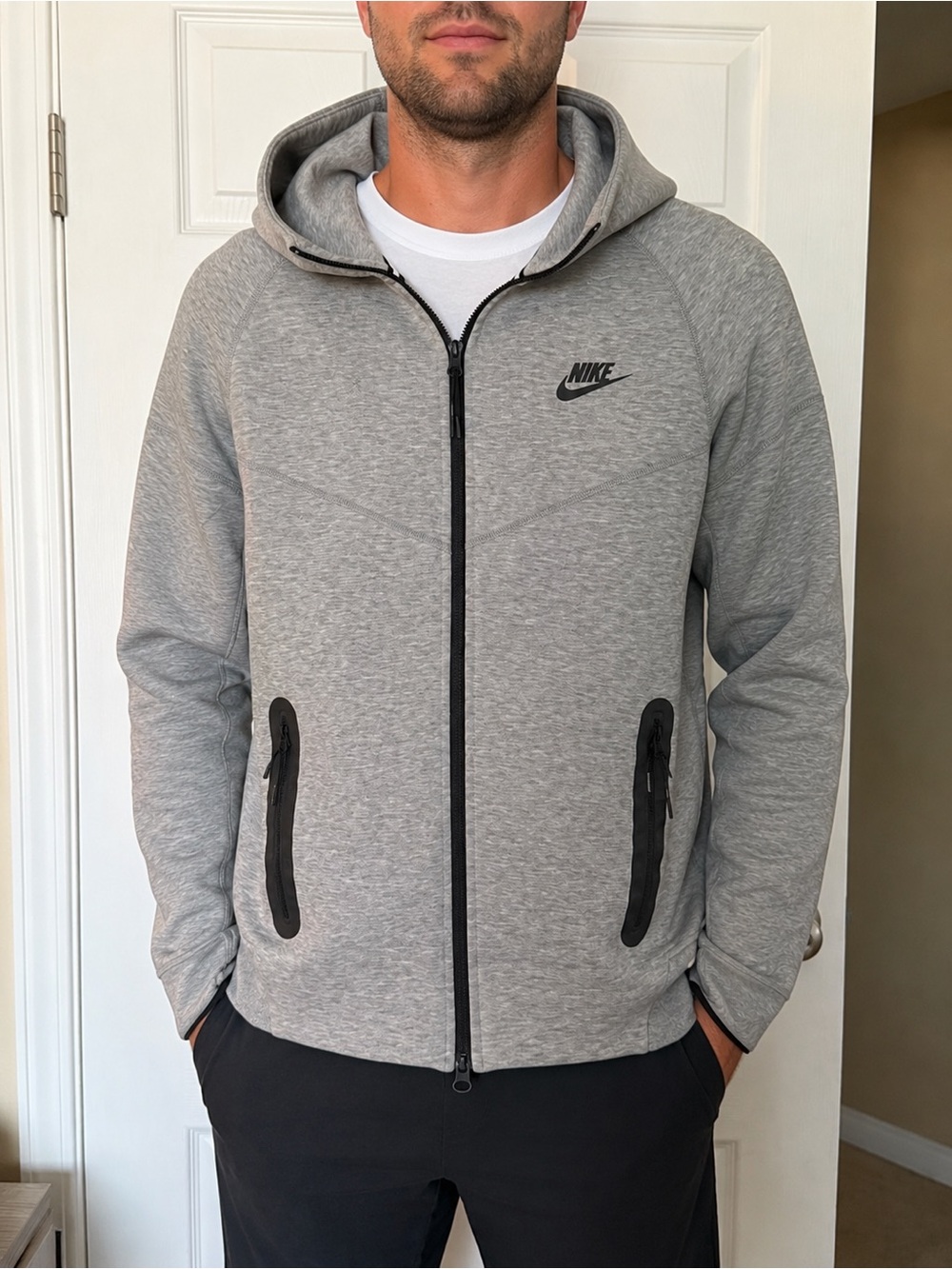 Nike Tech Fleece Windrunner Full Zip Hoodie Gray Black Men’s Medium